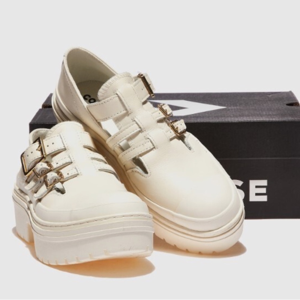 Converse • Cream Triple-Buckle Platform Loafer - Picture 10 of 16